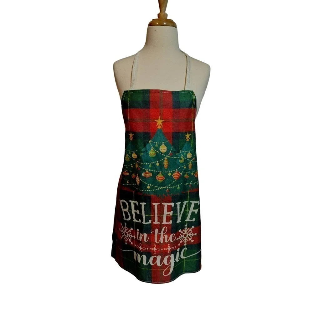 Two Christmas Holiday Aprons Like New Condition